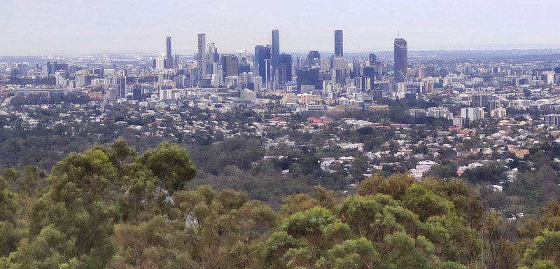 Brisbane, seen from Mt Coot-Tha