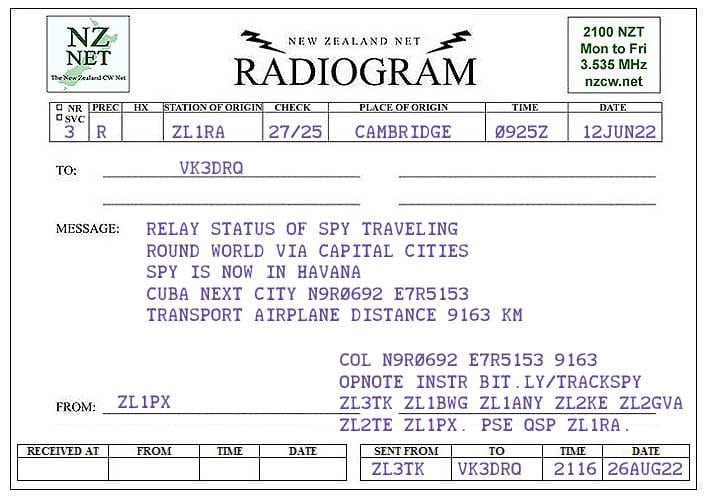 radiogram tracking spy