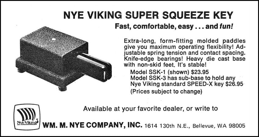 QST advertisement for Nye Viking Squeeze Key, June 1976