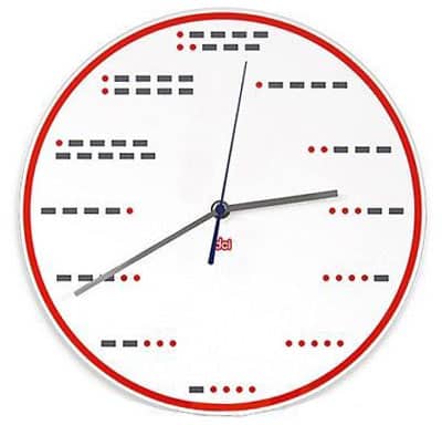 Clock with numbers marked in dots and dashes