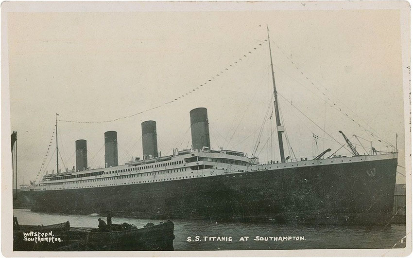 Postcard showing RMS Titanic in Southampton, 1912
