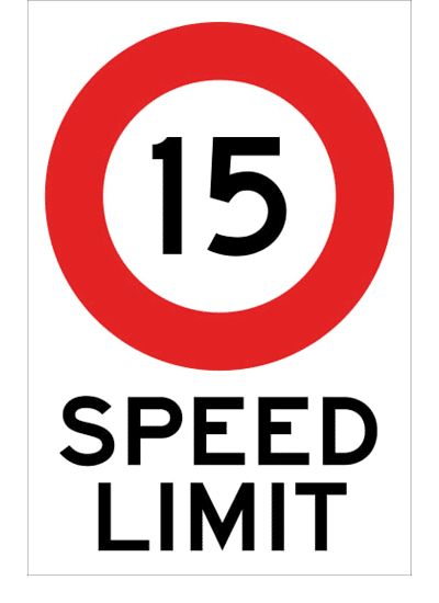 Road sign Speed Limit 15
