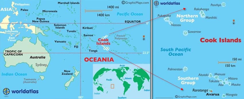 map of Cook Islands