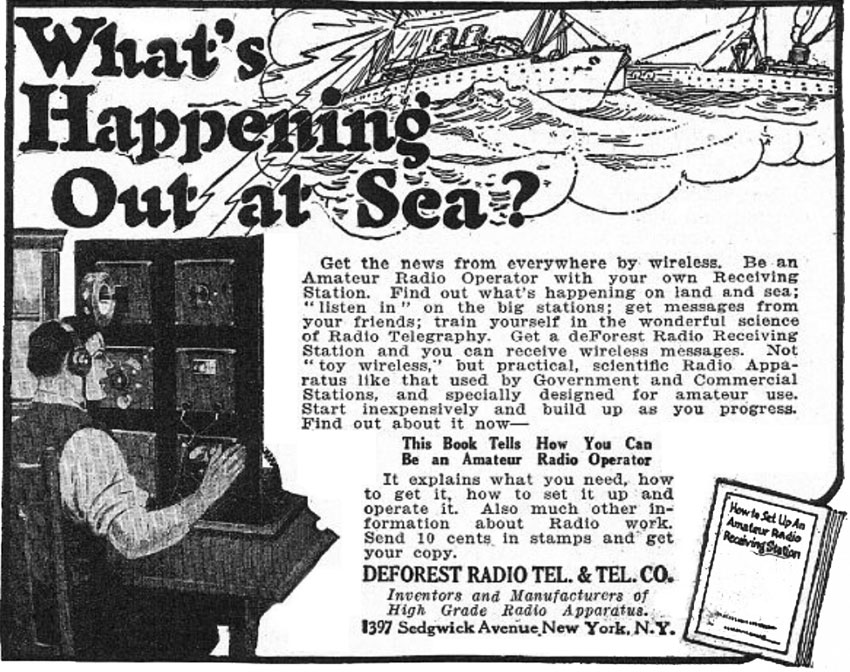 Deforest Radio advert in Boys' Life magazine, March 1920